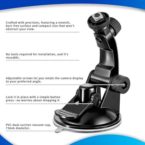 حامل شاشة كاميرا احتياطية للسيارة، دعامة تثبيت على الزجاج الأمامي، حامل كاميرا قابل للتعديل - حامل شاشة للكاميرات العكسية للسيارات in Kuwait