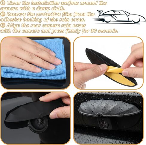 Backup Camera Rain Shield, Universal Car Rear View Camera Anti Rain Cover, Silicone Protection Cover for Reversing Cameras, Non Destructive Installation Protective Sticker for All Vehicles in Saudi Arabia