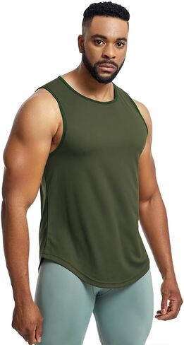 Men's Athletic Compression Shirts Sleeveless Workout Tank Top Quick Dry Gym Bodybuilding Tee in Saudi Arabia