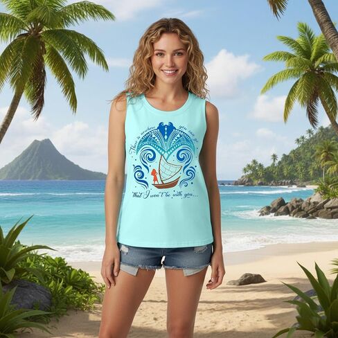 قميص بدون أكمام سحري للنساء Ocean Princess بدون أكمام قميص HEI HEI جرافيك تي شيرت صيفي للعطلات العائلية in Kuwait