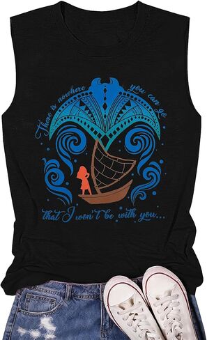 Magic Tank Top for Women Ocean Princess Sleeveless Shirt HEI HEI Graphic Tees Summer Family Vacation Top in Saudi Arabia