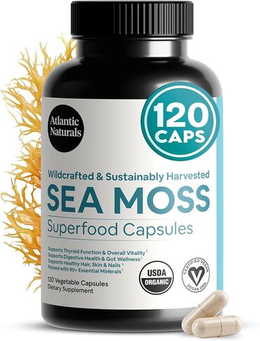 Sea Moss with Shilajit 5-in-1 Superfood Capsules - Sea Moss Supplement with Bladderwrack, Burdock Root & Black Pepper - Enhanced Absorption & Vitality - 2705 mg per Serving (60 ct) in Saudi Arabia
