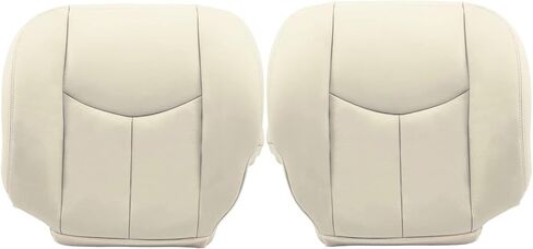 NLQR Front Both Sides Bottom Replacement Seat Covers Medium Neutral Tan 522 Microfiber Leather Compatible with Chevy Silverado Avalanche GMC Sierra 2003 2004 2005 2006 2007 in Kuwait