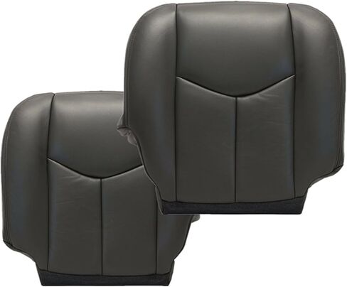 NLQR Front Both Sides Bottom Replacement Seat Covers Medium Neutral Tan 522 Microfiber Leather Compatible with Chevy Silverado Avalanche GMC Sierra 2003 2004 2005 2006 2007 in Kuwait
