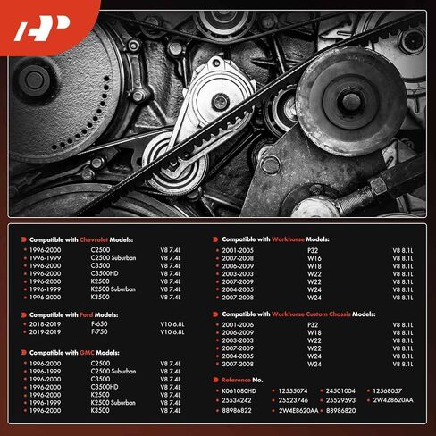 A-Premium Serpentine Belt 108.14 Inch Heavy-Duty For Ford & Chevrolet & GMC & Workhorse & Workhorse Custom Chassis- F-650, F-750, C2500, C3500, K2500, P32, W16, W18, W22 in Saudi Arabia