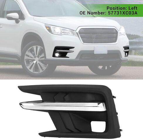 غطاء إطار مصباح الضباب AMAKO مع حواف من الكروم، متوافق مع Subaru Ascent 2019 2022، إطار ABS أسود مع مشابك تثبيت (يسار: 57731XC03A) in Kuwait