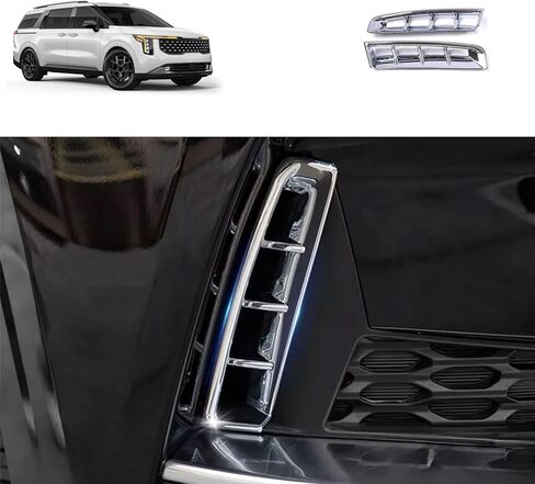 Front Fog Lights Covers Compatible with Kia Carnival 2026 2025 2024 2023 2022 Fog Lamp Frame Trim Exterior Car Accessories ABS 2PCS(Glossy Chrome Style) in Saudi Arabia