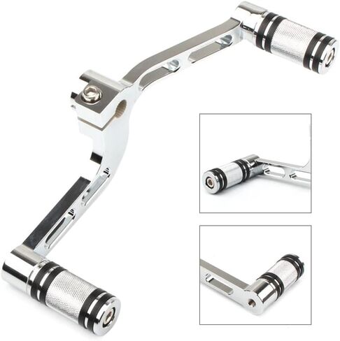 SIKUAI Motorcycle Heel Toe Gear Shift Lever + Shift Peg For Harley XL883 XL 1200 Mid-Controls, A Chrome Pattern in Kuwait