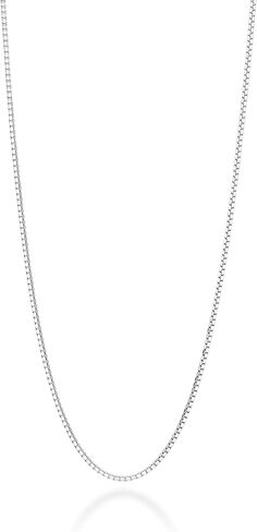 Miabella Italian 925 Sterling Silver or 18K Gold Plated 925 Sterling Silver Thin 0.8mm Box Chain Necklace for Women, Made in Italy in Saudi Arabia