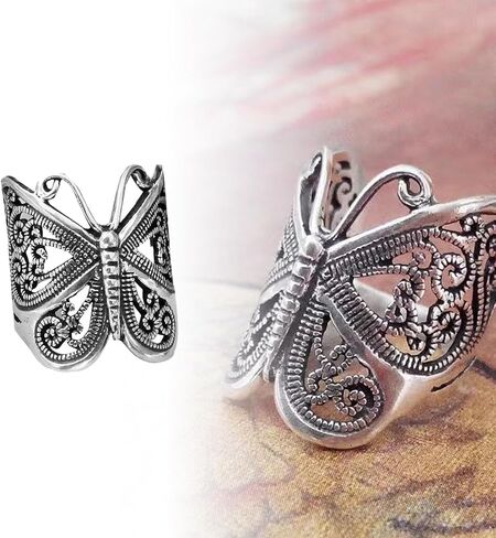 EVKILKJS Vintage Butterfly Rings for Women Alloy Butterfly Finger Rings Adjustable Butterfly Knuckle Ring Jewelry Gift for Women in Kuwait