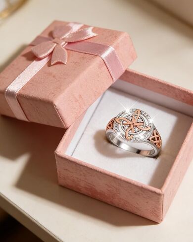 خاتم عقدة الساحرات للنساء، خاتم حماية الساحرات الأنيق، خاتم Anillo Nudo De Bruja Plata، مجوهرات عقدة سلتيك، هدايا عيد الحب للزوجة والصديقة in Kuwait