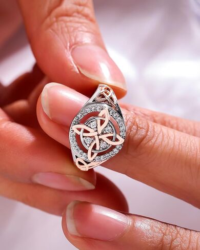 خاتم عقدة الساحرات للنساء، خاتم حماية الساحرات الأنيق، خاتم Anillo Nudo De Bruja Plata، مجوهرات عقدة سلتيك، هدايا عيد الحب للزوجة والصديقة in Kuwait