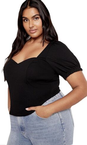 City Chic Women's Plus Size Top - Corset Puff in Saudi Arabia
