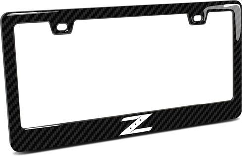 صورة iPick لـ - Nissan 350Z Z Logo أسود حقيقي 3K من ألياف الكربون بلمسة نهائية من بلاستيك ABS إطار لوحة الترخيص in Saudi Arabia