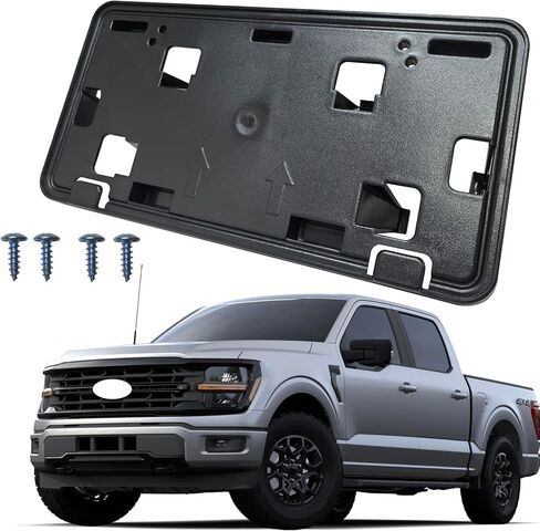 Front Bumper License Plate Frame Bracket Holder Fits for 2024 2025 Ford F-150 5.0L V8 Replace RL3Z-17A385-AA in Saudi Arabia