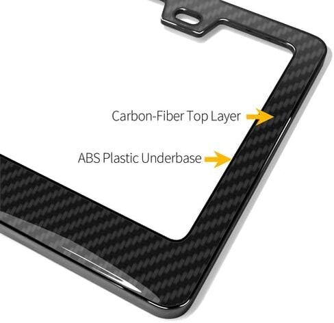 صورة iPick لـ Mopar 3D باللون الرمادي الداكن على إطار لوحة ترخيص من بلاستيك ABS من ألياف الكربون الحقيقية in Saudi Arabia
