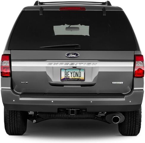 iPick Image Made for Ford Expedition Black Insert Gunmetal Chrome Stainless Steel License Plate Frame in Saudi Arabia