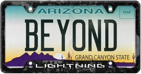 iPick Image for Ford F-150 Lightning Real Black Forged Carbon Fiber 50 States License Plate Frame in Saudi Arabia