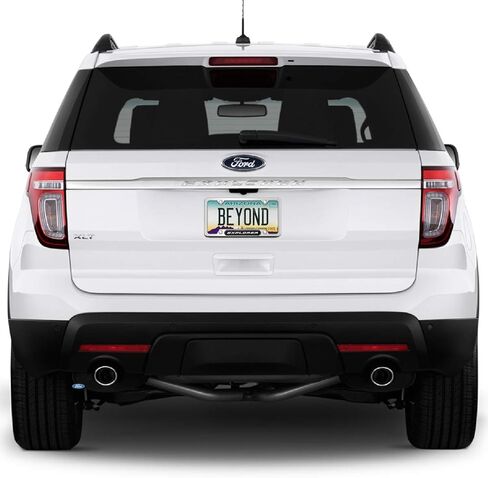 iPick Image for - Ford Explorer Real Carbon Fiber Nameplate Chrome Stainless Steel License Plate Frame in Saudi Arabia