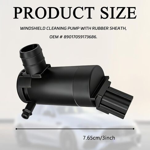 Windshield Wiper Washer Fluid Pump Replacement OEM#89017059 173686, Windshield Washer Pump Windshields Wiper Fluid Pumps with Rubber Grommet for Ford Lincoln Mazda Mercury Car Accessories in Kuwait