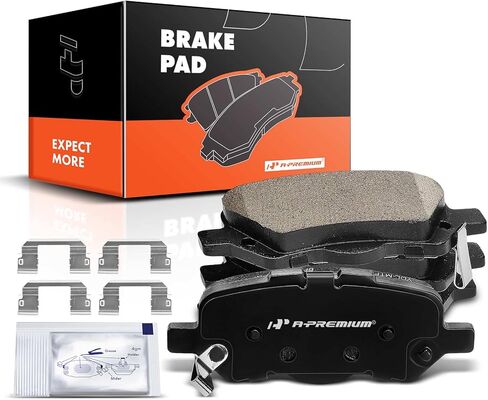 A-Premium Rear Ceramic Brake Pads Set Compatible with Toyota Models - Venza 2009 2010 2011 2012 2013 2014 2015 2016, with Hardware, 8-Pack in Saudi Arabia