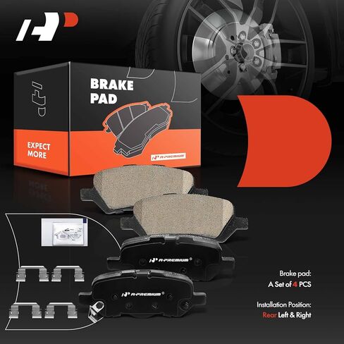 A-Premium Rear Ceramic Brake Pads Set Compatible with Toyota Models - Venza 2009 2010 2011 2012 2013 2014 2015 2016, with Hardware, 8-Pack in Saudi Arabia