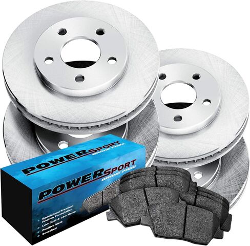 Power Sport PowerSport أمامي وخلفي O.E دوارات فرامل بديلة ومنصات شبه معدنية متوافقة مع 2006-2009 Land Rover Range Rover in Saudi Arabia