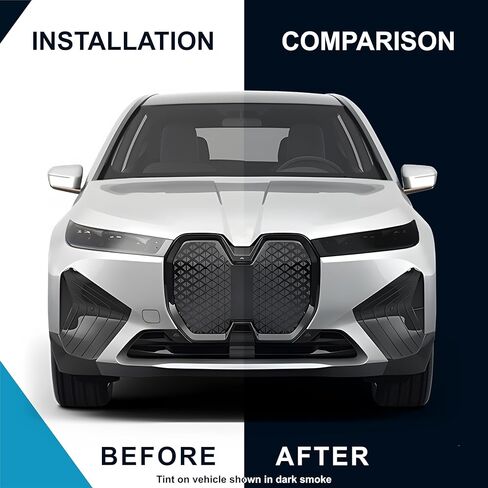 طقم المصابيح الأمامية المقطوعة مسبقًا المتوافقة مع BMW iX 2022-2025 | غلاف غلاف من الفينيل PPF قابل للتمدد بدقة (دخان خفيف) in Kuwait