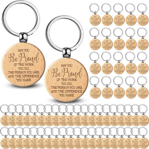 Henoyso 60 Pcs Thank You Keychain Bulk Employee Appreciation Gift Inspirational Keychains for Women Coworker Nurse Volunteer(Inspirational) in Saudi Arabia