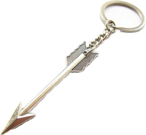 Silver Bow and Arrow Key chain Arrow Keyring Boho Keychain Archer Gift Crossbow Bow Jewelry Archery (arrow with chain 1.1x6.5cm) Beading and Jewelry Findings in Saudi Arabia
