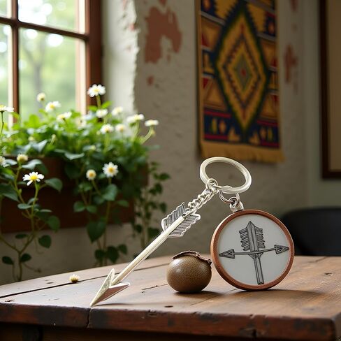 Silver Bow and Arrow Key chain Arrow Keyring Boho Keychain Archer Gift Crossbow Bow Jewelry Archery (arrow with chain 1.1x6.5cm) Beading and Jewelry Findings in Saudi Arabia