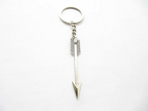 Silver Bow and Arrow Key chain Arrow Keyring Boho Keychain Archer Gift Crossbow Bow Jewelry Archery (arrow with chain 1.1x6.5cm) Beading and Jewelry Findings in Saudi Arabia