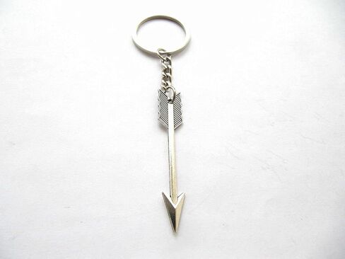 Silver Bow and Arrow Key chain Arrow Keyring Boho Keychain Archer Gift Crossbow Bow Jewelry Archery (arrow with chain 1.1x6.5cm) Beading and Jewelry Findings in Saudi Arabia