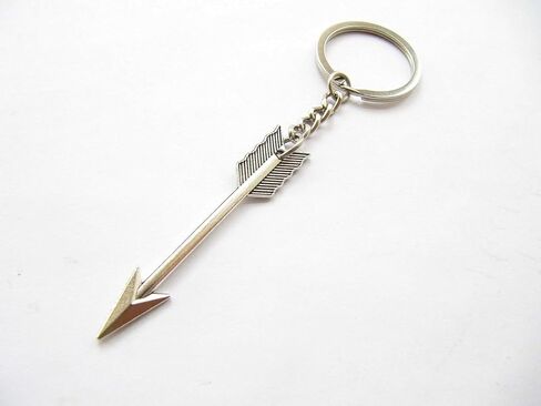 Silver Bow and Arrow Key chain Arrow Keyring Boho Keychain Archer Gift Crossbow Bow Jewelry Archery (arrow with chain 1.1x6.5cm) Beading and Jewelry Findings in Saudi Arabia