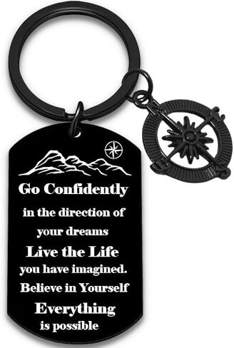 Adventure Begins Compass Keychain, College High School Boot Camp Graduation Gifts,Inspirational Key Chains,Graduation Compass Gifts for Him Men Friends, Inspirational Keepsake Gift Ideas for Grads in Kuwait