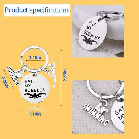 Funny Swimming Keychain Gifts for Coach Instructor Swim Team Trainer Humorous Inspirational Swimmer Keyring for Backpack Bag Wallet Swimming Stuff Accessory Swim Pool Party Favor Women Men in Kuwait