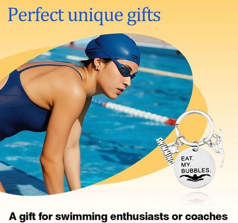 Funny Swimming Keychain Gifts for Coach Instructor Swim Team Trainer Humorous Inspirational Swimmer Keyring for Backpack Bag Wallet Swimming Stuff Accessory Swim Pool Party Favor Women Men in Kuwait