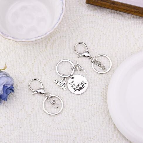 Funny Swimming Keychain Gifts for Coach Instructor Swim Team Trainer Humorous Inspirational Swimmer Keyring for Backpack Bag Wallet Swimming Stuff Accessory Swim Pool Party Favor Women Men in Kuwait
