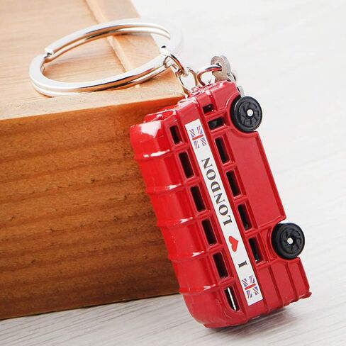 Toyvian London Double Bus Keychain 4-Pack Travel Souvenir Key Rings British Icon Mini Bus Pendant 4.17 Inch in Saudi Arabia