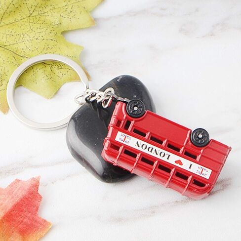 Toyvian London Double Bus Keychain 4-Pack Travel Souvenir Key Rings British Icon Mini Bus Pendant 4.17 Inch in Saudi Arabia