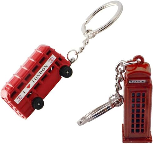 Toyvian London Double Bus Keychain 4-Pack Travel Souvenir Key Rings British Icon Mini Bus Pendant 4.17 Inch in Saudi Arabia