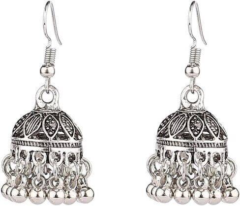 خمر جرس شرابة القرط الهندي أقراط Jhumka اليدوية بوهو والهبي مجوهرات العرقية بوليوود العتيقة التقليدية أقراط Jhumki in Kuwait