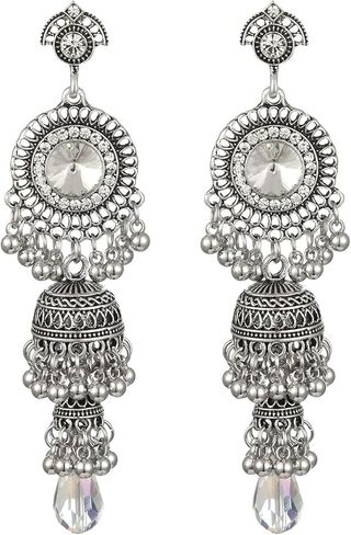 خمر جرس شرابة القرط الهندي أقراط Jhumka اليدوية بوهو والهبي مجوهرات العرقية بوليوود العتيقة التقليدية أقراط Jhumki in Kuwait
