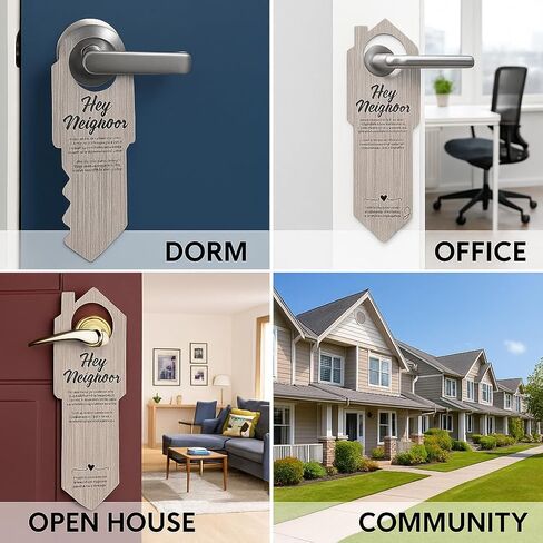 Hey Neighbor Real Estate Door Hangers with Business Card Slot, 50 Pack Open House Realtor Door Hangers for Real Estate Agents, Marketing Supplies 3.5 x 8.7 Inch in Kuwait