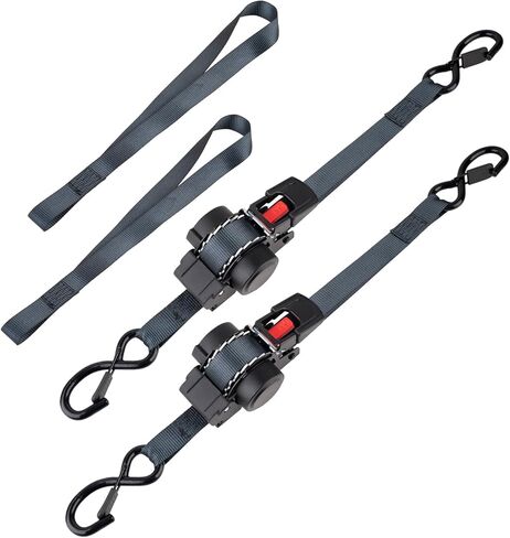 قطعتان من ربطات السقاطة ذاتية السحب - 1 بوصة × 10 قدم، أشرطة تصعيد مع الترجيع التلقائي، قوة كسر 1200 رطل، لا توجد أطراف فضفاضة للدراجات النارية، البضائع، الشاحنات، المقطورة in Kuwait