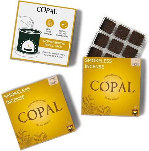 Copal Incense Bricks Refill Pack by Aromafume | 3 Trays x 9 Bricks | Protium Copal (Burseraceae) Native to Mexico | Ideal for Spiritual Cleansing & Enhanced Connection | Low-Smoke & Non-Toxic in Saudi Arabia