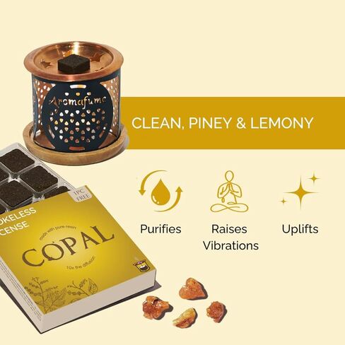 Copal Incense Bricks Refill Pack by Aromafume | 3 Trays x 9 Bricks | Protium Copal (Burseraceae) Native to Mexico | Ideal for Spiritual Cleansing & Enhanced Connection | Low-Smoke & Non-Toxic in Saudi Arabia