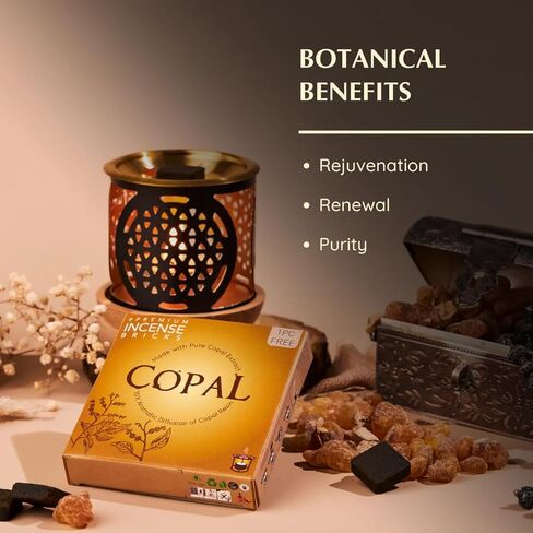 Copal Incense Bricks Refill Pack by Aromafume | 3 Trays x 9 Bricks | Protium Copal (Burseraceae) Native to Mexico | Ideal for Spiritual Cleansing & Enhanced Connection | Low-Smoke & Non-Toxic in Saudi Arabia
