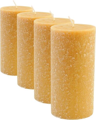 Root Candles Unscented Premium Beeswax Blend Pillar Candle, 3 x 6-Inch, Butterscotch in Kuwait