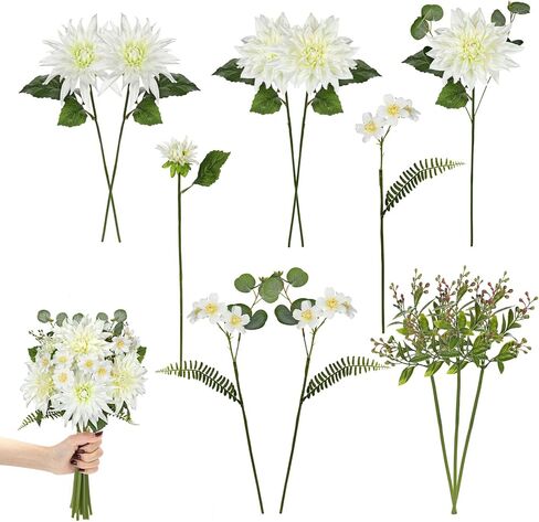 Hydrangea Artificial Flowers, 12PCS Mixed Blue Faux Flowers with Hydrangea & Daisies, Up to 16.1 Inch Long Silk Fake Flowers for Vase DIY Wedding Bouquet Party Centerpieces Arrangement Home Decor in Saudi Arabia